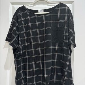 Old Navy Black Plaid Women's Top